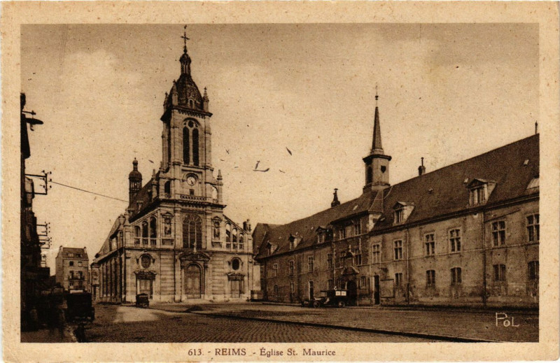 Carte postale ancienne Reims - Eglise Saint-Maurice à Reims