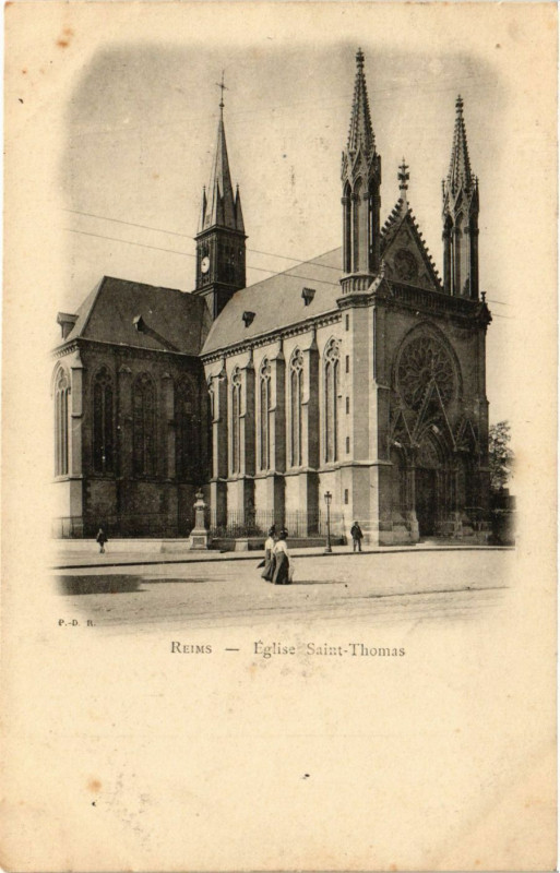 Carte postale ancienne Reims - Eglise Saint-Thomas à Reims