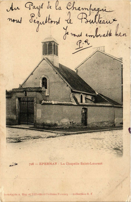 Carte postale ancienne Epernay - La Chapelle Saint-Laurent à Épernay