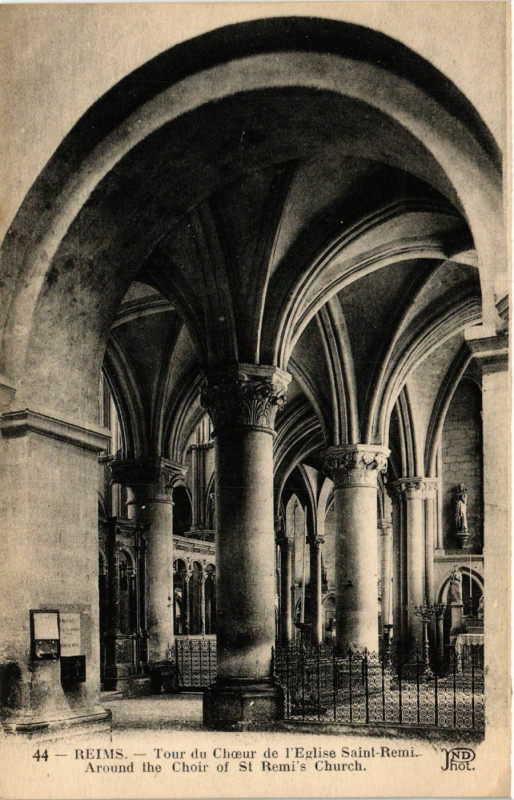 Carte postale ancienne Reims - Tour du Choeur de l'Eglise Saint-Remi - Around the Choir à Reims
