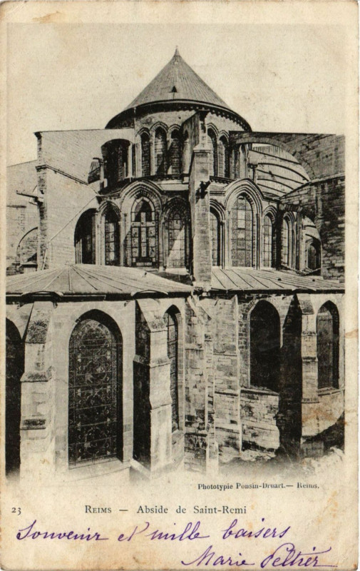 Carte postale ancienne Reims - Abside de Saint-Remi à Reims