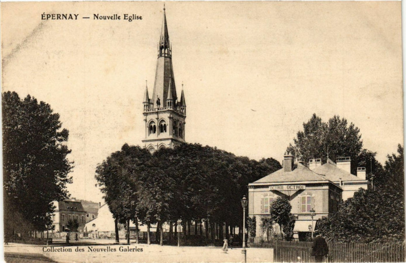 Carte postale ancienne Epernay - Nouvelle Eglise à Épernay