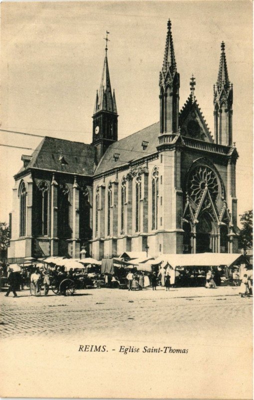 Carte postale ancienne Reims - Eglise Saint-Thomas à Reims