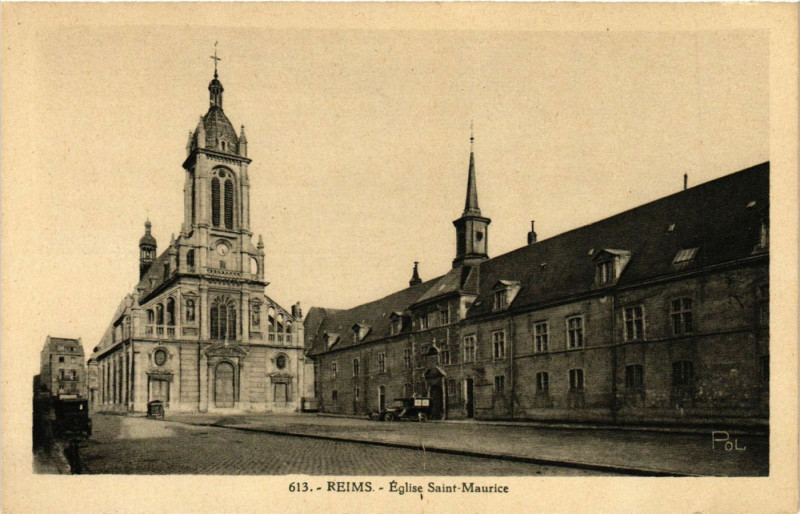 Carte postale ancienne Reims - Eglise Saint-Maurice à Reims