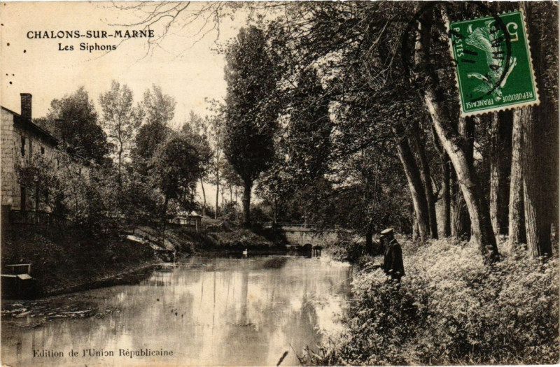 Carte postale ancienne Chalons-sur-Marne - Les Siphons