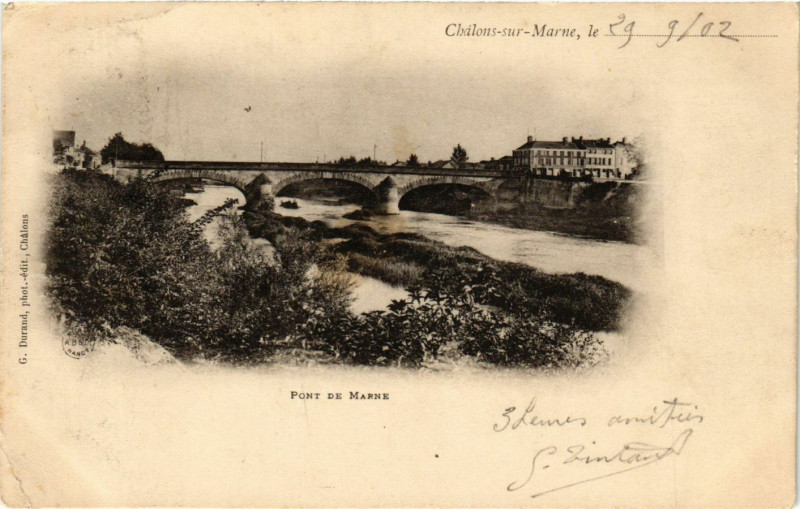 Carte postale ancienne Chalons-sur-Marne le. . . - Pont de Marne