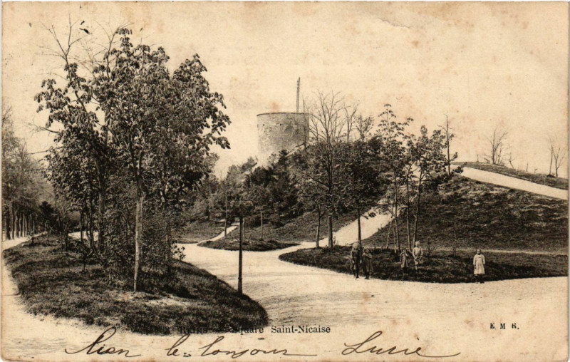 Carte postale ancienne Reims - Square Saint-Nicaise à Reims