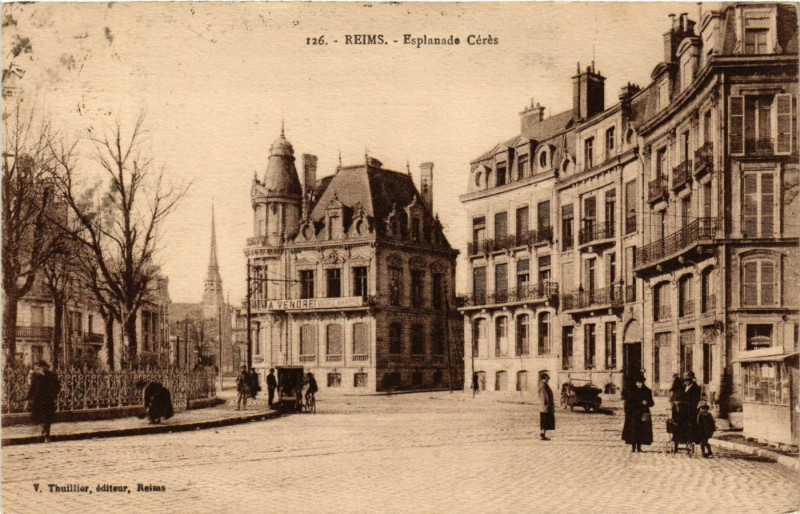 Carte postale ancienne Reims - Esplanade Ceres à Reims