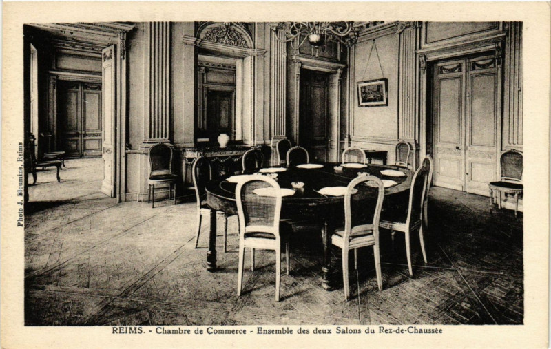 Carte postale ancienne Reims - Chambre de Commerce - Ensemble des deux Salons du Rez-de- à Reims