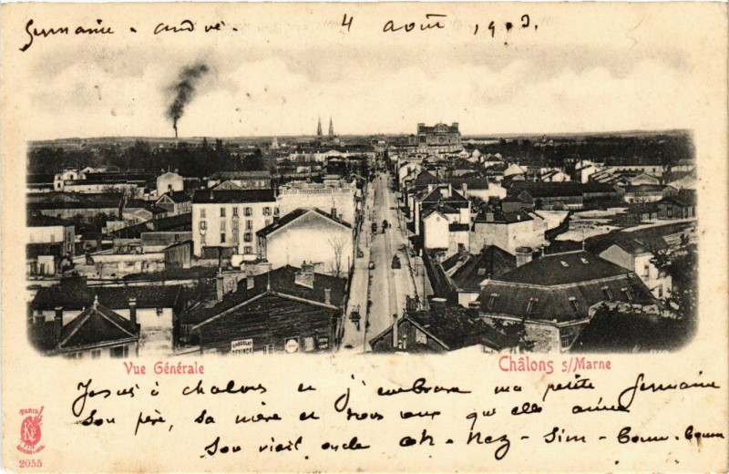 Carte postale ancienne Vue générale - Chalons-sur-Marne