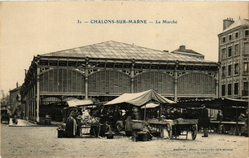 Carte postale ancienne Chalons-sur-Marne - Le Marche