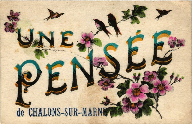 Carte postale ancienne Une Pensée de Chalons-sur-Marne