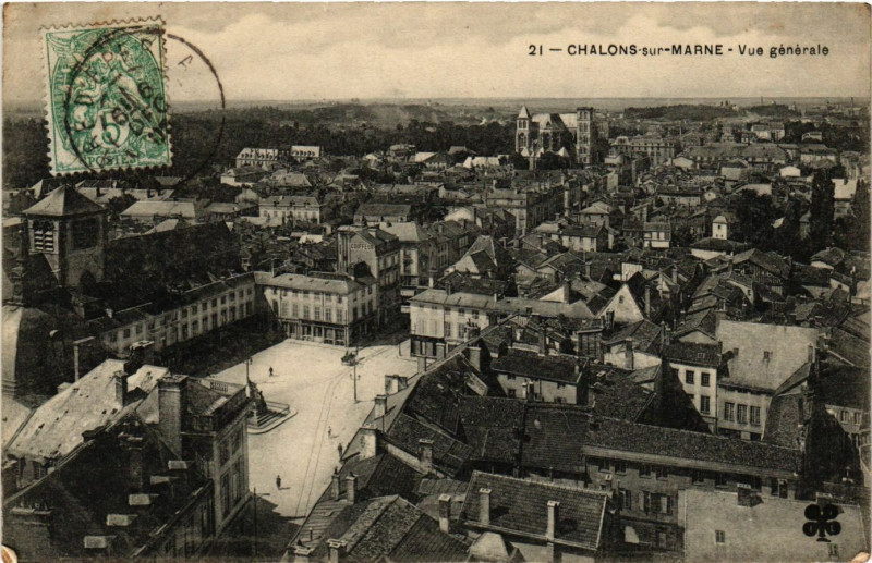 Carte postale ancienne Chalons-sur-Marne - Vue générale