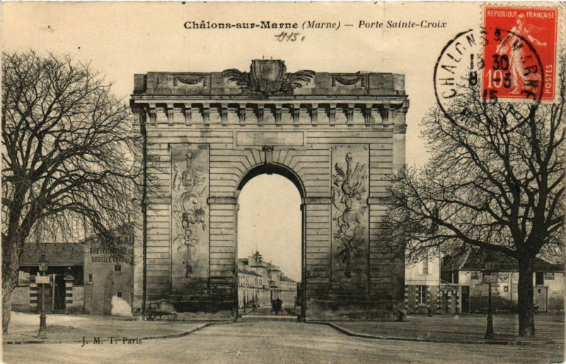 Carte postale ancienne Chalons-sur-Marne - Porte Sainte-Croix