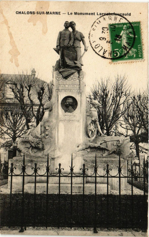 Carte postale ancienne Chalons-sur-Marne - Le Monument Larochefoucauld