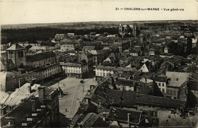 Carte postale ancienne Chalons-sur-Marne - Vue générale
