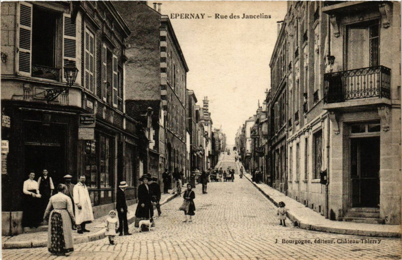 Carte postale ancienne Epernay - Rue des Jancelins à Épernay