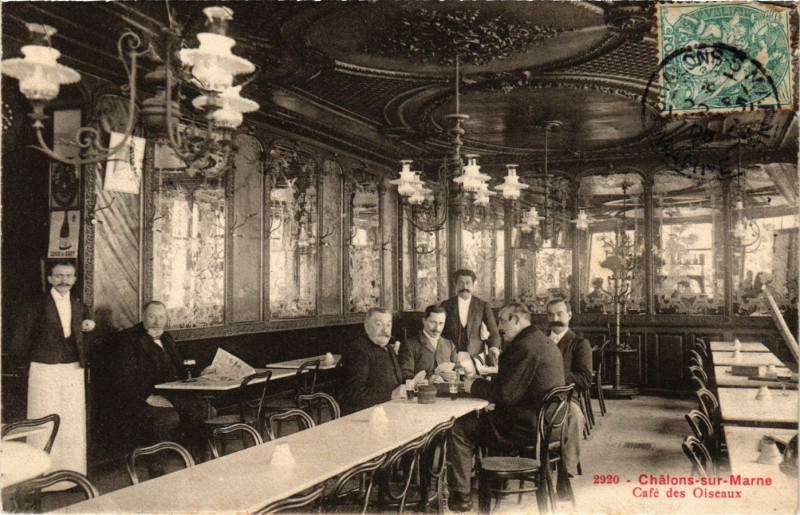 Carte postale ancienne Chalons-sur-Marne - Cafe des Oiseaux