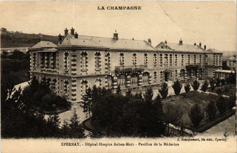 Carte postale ancienne La Campagne Epernay Hopital-Hospice Auban-Moet Pavillon de la à Épernay