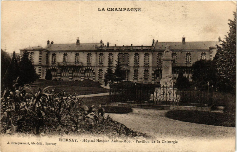 Carte postale ancienne La Campagne Epernay Hopital-Hospice Auban-Moet Pavillon de la à Épernay