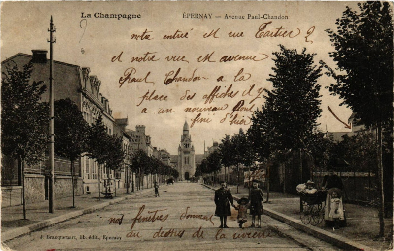 Carte postale ancienne La Campagne - Epernay - Avenue Paul-Chandon à Épernay