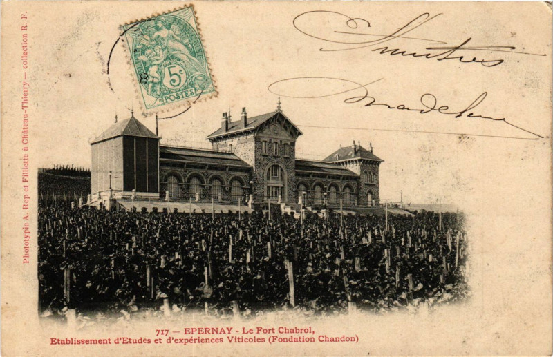 Carte postale ancienne Epernay - Le Port Chabrol - Etabl. d'Etudes et d'experiences à Épernay