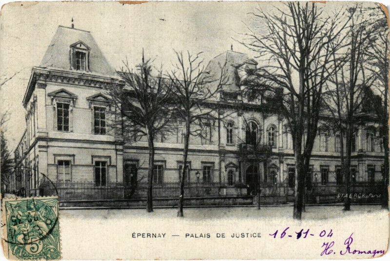 Carte postale ancienne Epernay - Palais de Justice à Épernay