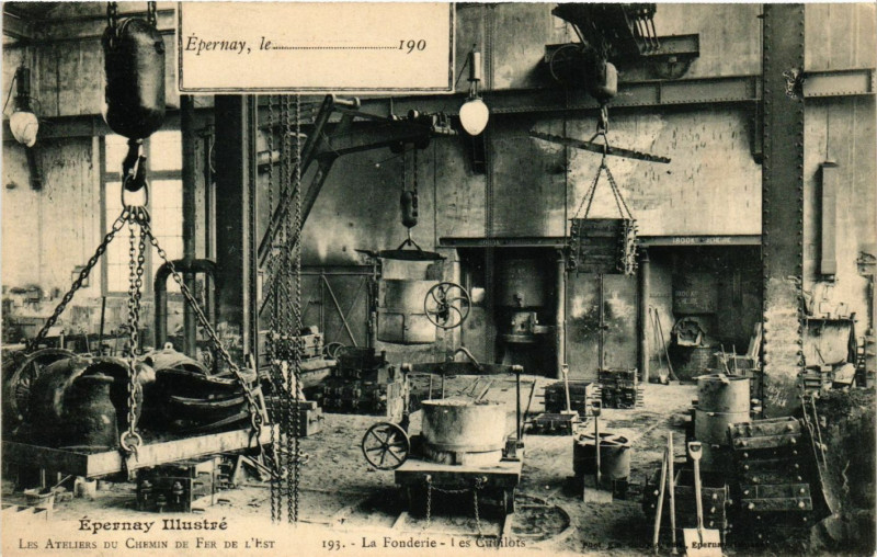 Carte postale ancienne Epernay Illustré - Les Ateliers du Chemin de Fer de l'Est - La à Épernay