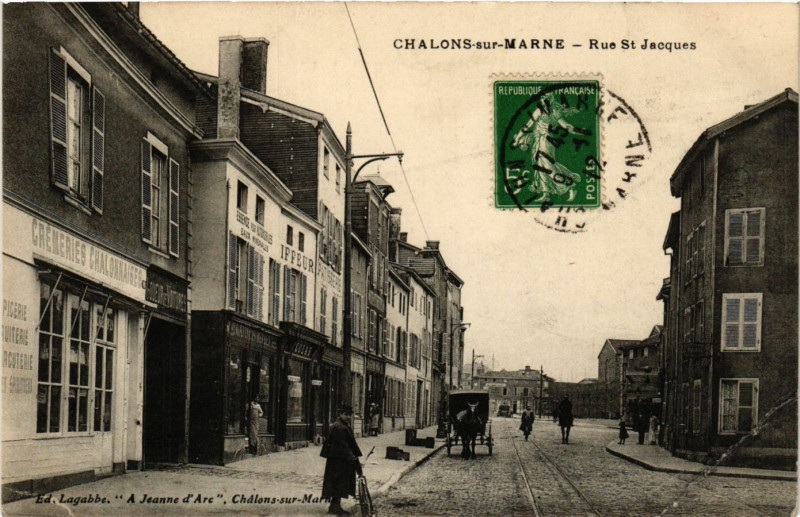 Carte postale ancienne Chalons-sur-Marne - Rue Saint-Jacques