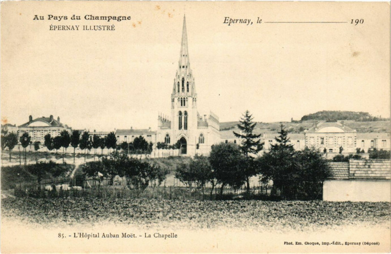 Carte postale ancienne Epernay Illustré - L'Hopital Auban Moet-La à Épernay