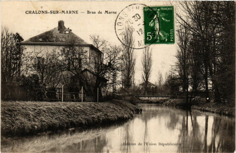 Carte postale ancienne Chalons-sur-Marne - Bras de Marne