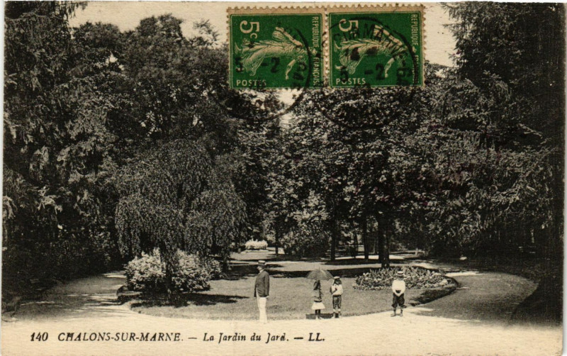 Carte postale ancienne Chalons-sur-Marne - La Jardin du Jard