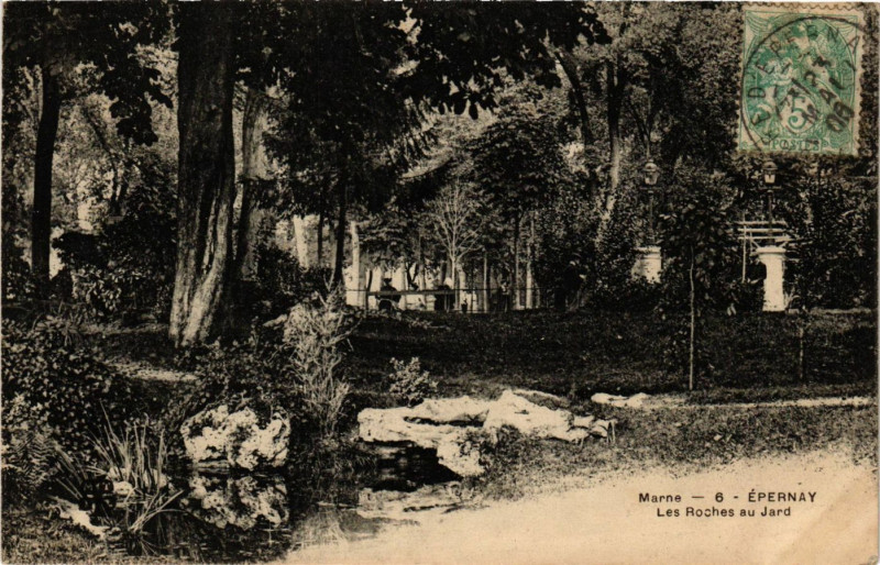 Carte postale ancienne Epernay - Les Roches au Jard à Épernay