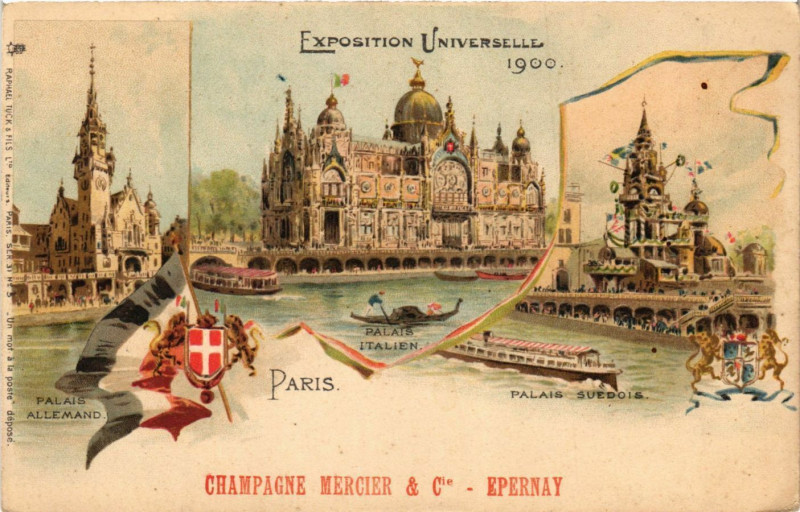 Carte postale ancienne Exposition Universelle 1900 - Champagne Mercier & Cle - Epernay à Épernay
