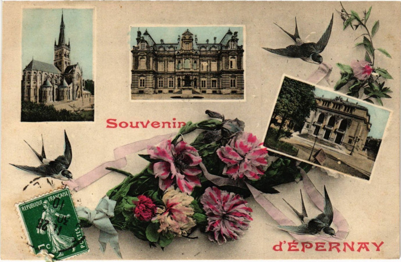 Carte postale ancienne Souvenir d'Epernay