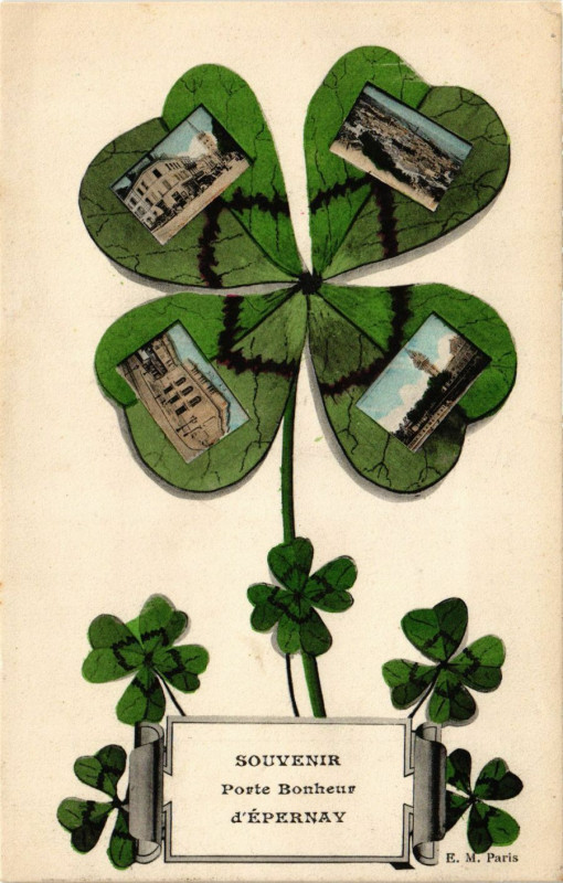 Carte postale ancienne Souvenir - Porte Bonheur d'Epernay