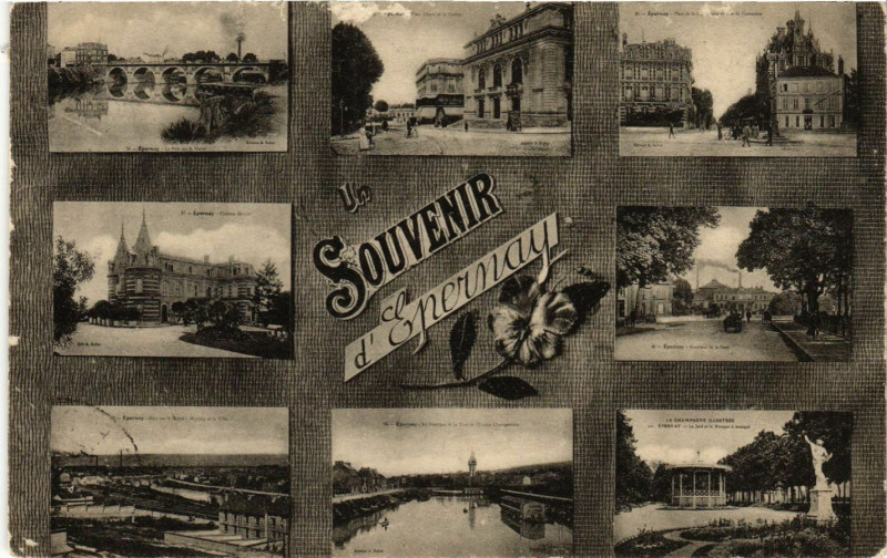 Carte postale ancienne Un Souvenir d'Epernay