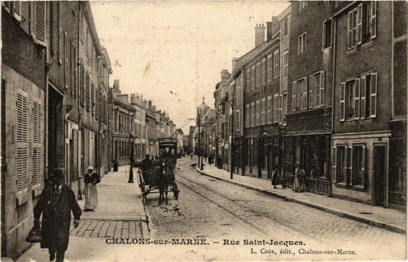 Carte postale ancienne Chalons-sur-Marne - Rue Saint-Jacques