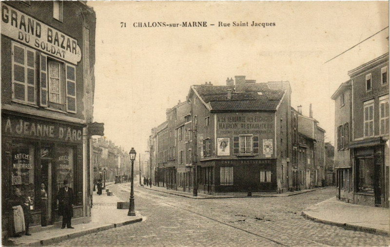 Carte postale ancienne Chalons-sur-Marne - Rue Saint-Jacques
