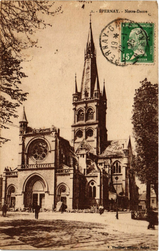 Carte postale ancienne Epernay - Notre-Dame à Épernay