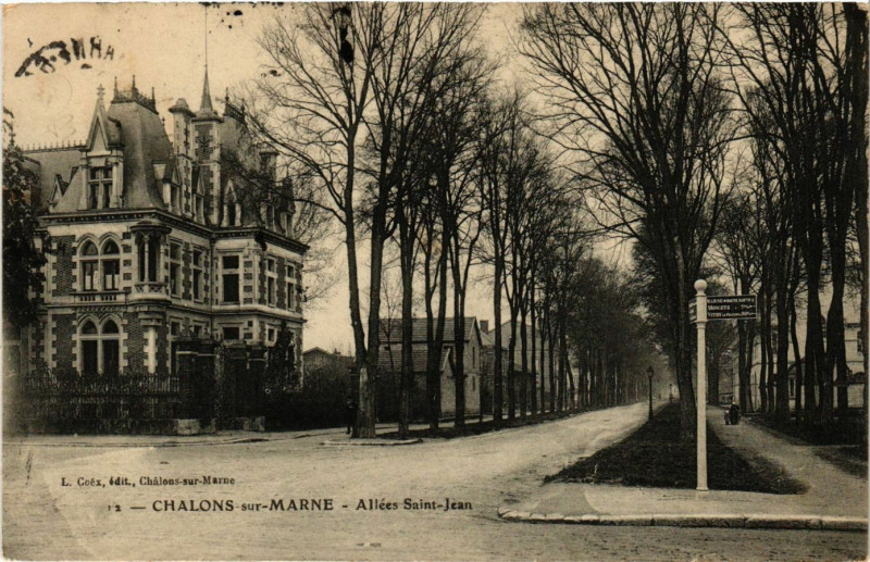 Carte postale ancienne Chalons-sur-Marne - Allée Saint-Jean