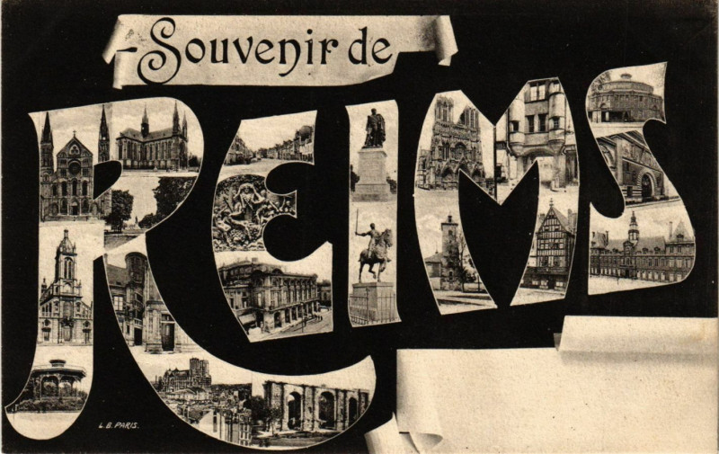 Carte postale ancienne Souvenir de Reims à Reims