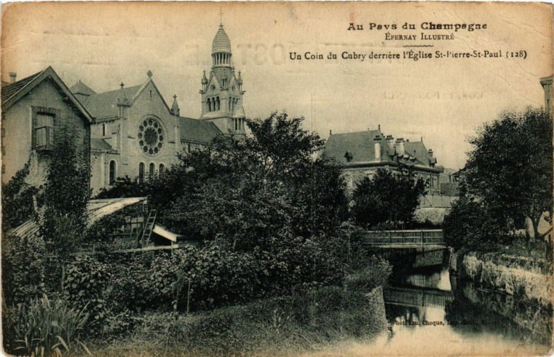 Carte postale ancienne Epernay Illustré - Un Coin de Cubry derriere à Épernay