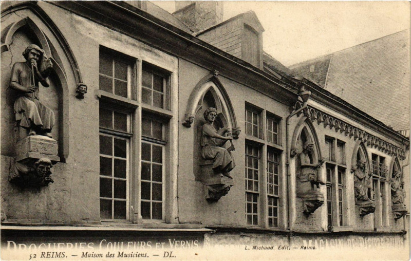Carte postale ancienne Reims - Maison des Musiciens à Reims