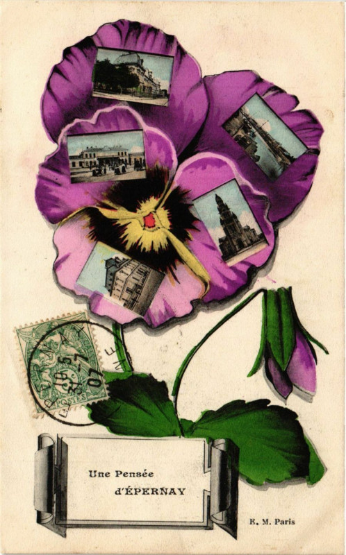 Carte postale ancienne Une Pensée d'Epernay