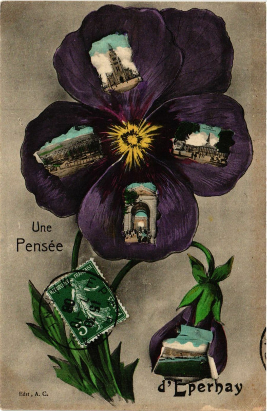 Carte postale ancienne Une Pensée d'Epernay
