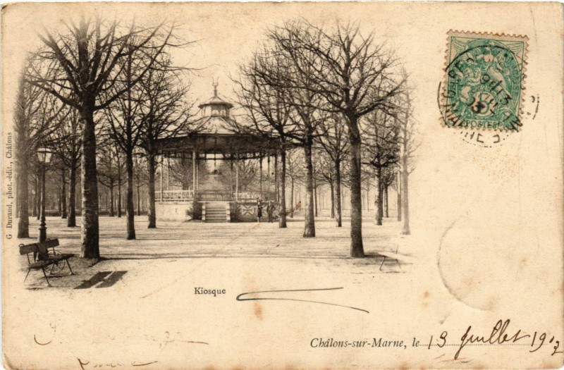 Carte postale ancienne Kiosque - Chalons-sur-Marne le