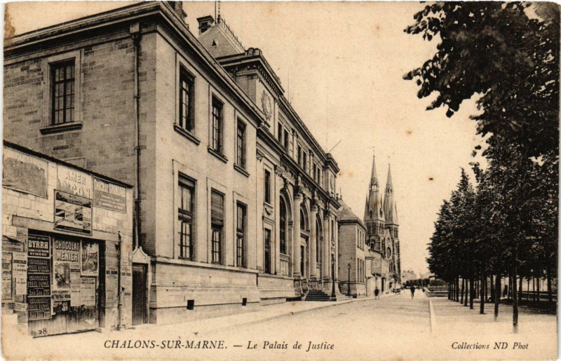 Carte postale ancienne Chalons-sur-Marne - Le Palais de Justice