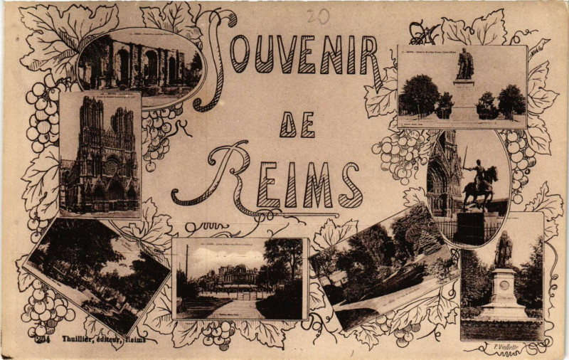 Carte postale ancienne Souvenir de Reims à Reims