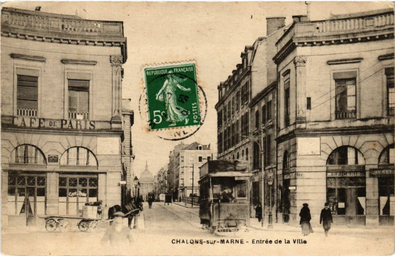 Carte postale ancienne Chalons-sur-Marne - Entrée de la Ville